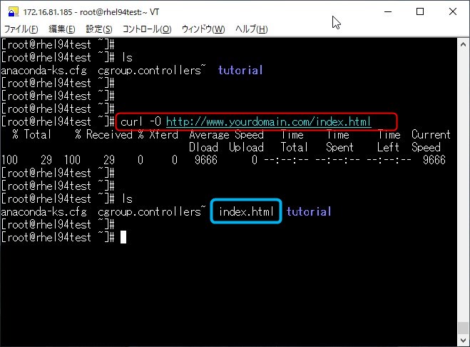 1.ファイルダウンロード(curl -O)